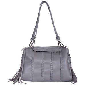 Satchel with braid and fringe detailing